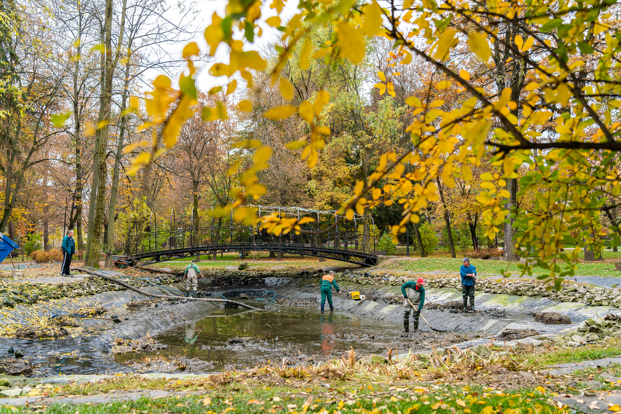 Sepsiszentgyörgy Önkormányzata kitakarítja a tavat az Erzsébet parkban