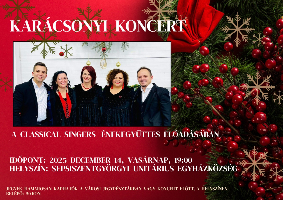 Karácsonyi koncert a Classical Singers Énekegyüttes előadásában